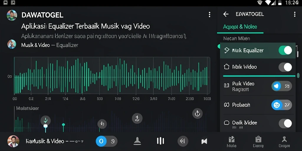 Antarmuka DAWATOGEL menampilkan pilihan Equalizer yang menarik dan interaktif.