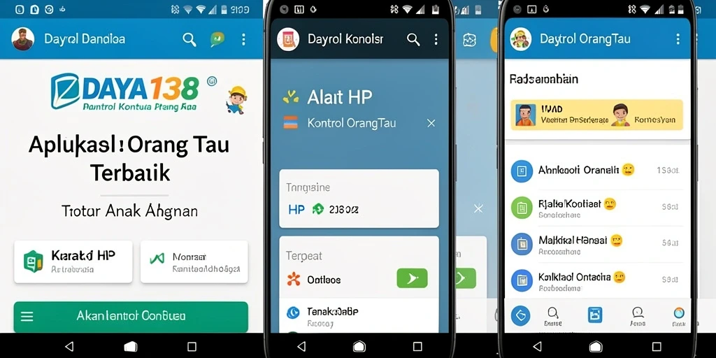 Tampilan antarmuka aplikasi Kontrol Orang Tua yang intuitif dan mudah digunakan.