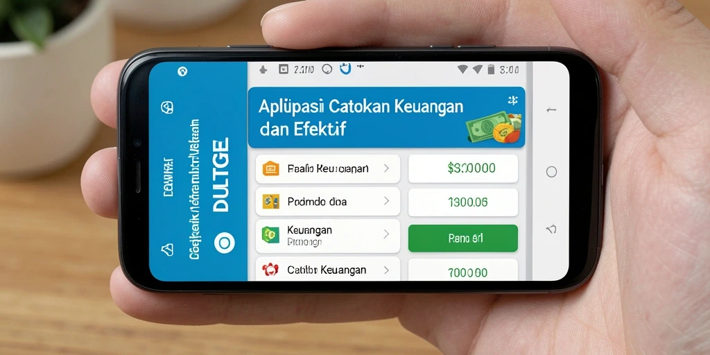 Tampilan antarmuka DULTOGEL dengan fitur Catatan Keuangan