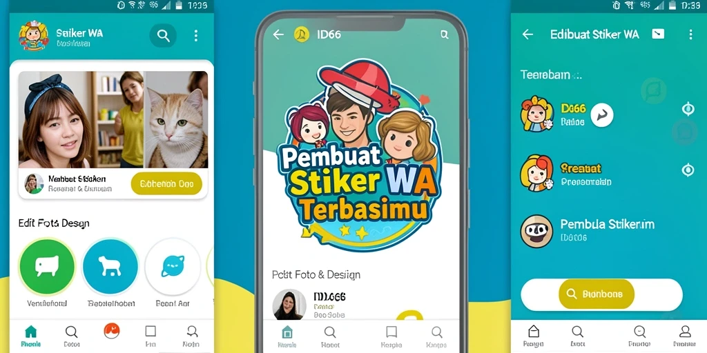 Tampilan antarmuka ID66 untuk membuat stiker WA yang kreatif.