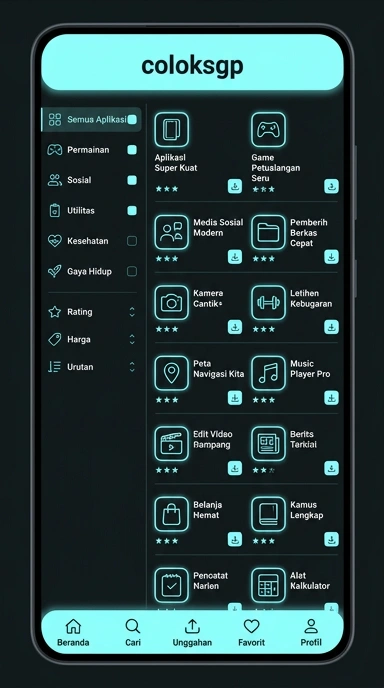 Tampilan katalog aplikasi coloksgp